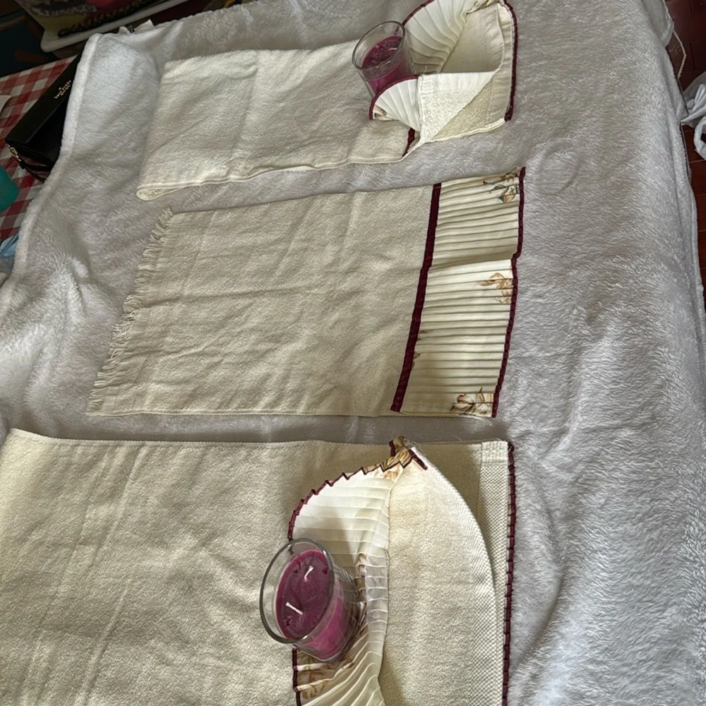3 piece decorative bath towel set